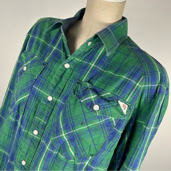 ❤️ G-Star Raw XXL Woman Slim Snap Button Flannel Shirt Long Sleeve Western Shirt - Picture 5 of 11
